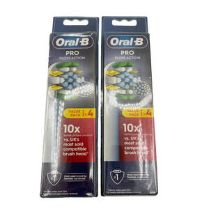 Lot of 2 Oral-B PRO Floss Action Toothbrush Heads 4 Pack (8 total)
